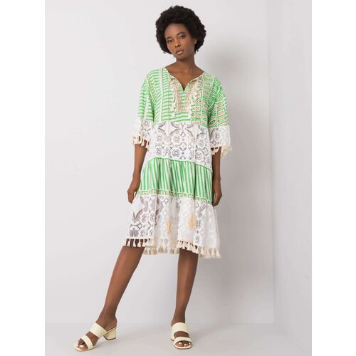 Italy Moda Dress-DHJ-SK-13567.41P-white-green Cene