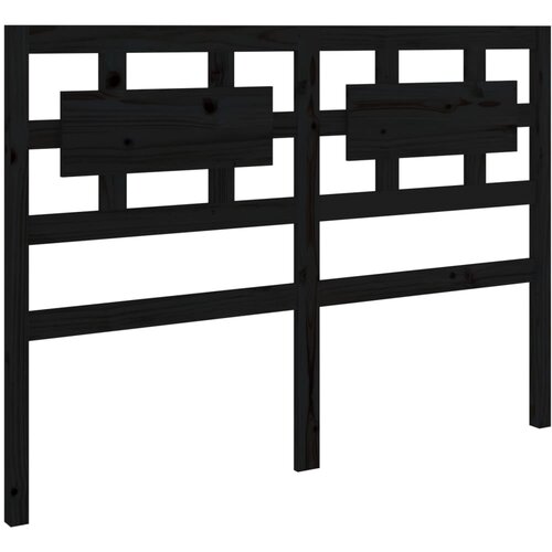  Uzglavlje za krevet crni 125,5 x 4 x 100 cm od masivne borovine Slike