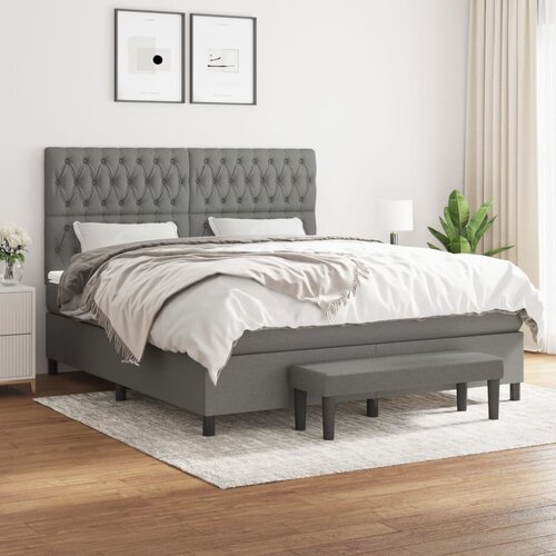 The Living Store Box spring postelja z vzmetnico temno siva 180x200 cm blago - Box Spring Postelja, (21515243) Slike