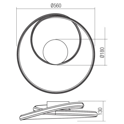  Redo 01-4359 - LED prigu&amp;scaron;iva stropna svetiljka TORSION LED/40W/230V crna Slike