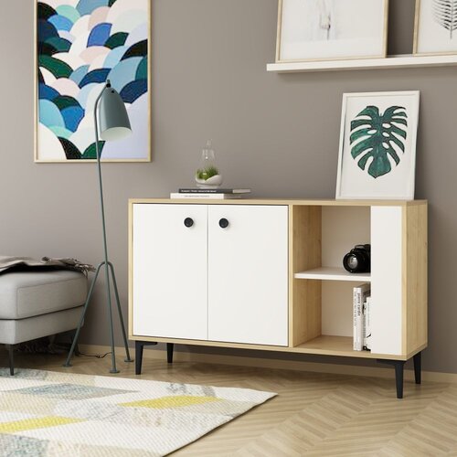 Woody Fashion Sahra - Sapphire Oak, White Sapphire OakWhite Console Slike