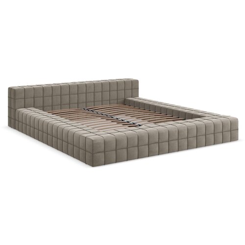Makamii Tapecirani bračni krevet smeđe-sivi s podnicom 140x200 cm Akela &amp;ndash; Slike