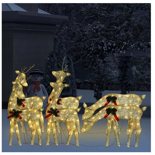  Božični severni jeleni 6 kosov zlati toplo bela mreža