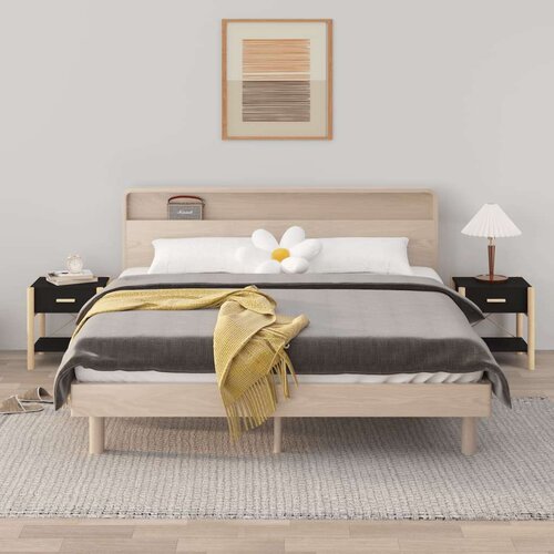 VidaXL Noćni ormarići 2 kom crni 42 x 38 x 45 cm od konstruiranog drva Slike