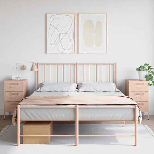 vidaXL Nočna omarica 2 kosa roza 36x39x68 cm hladno valjano jeklo Cene