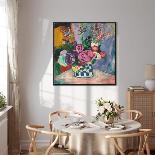  Slika - Henri Matisse &amp;ndash; Peonies 40x40 U crnom drvenom okviru Slike