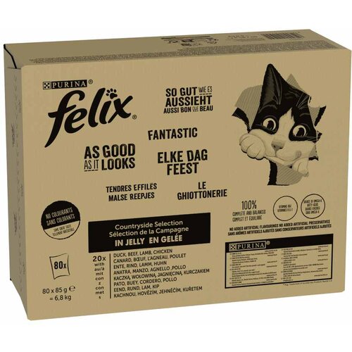 Felix Jumbo pakiranje "So gut wie es aussieht" vrećice 80 x 85 g - Mesni miks (govedina, piletina, pačetina, janjetina) Cijene