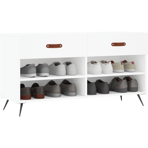  Klupa za cipele bijela 102 x 35 x 55 cm od konstruiranog drva Slike