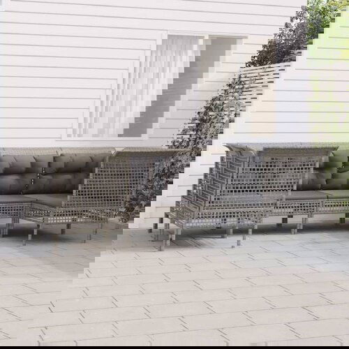  6-dijelna vrtna garnitura od poliratana s jastucima siva Cijene