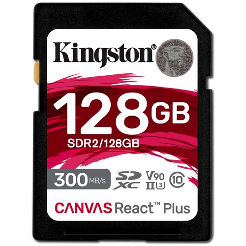 Kingston Technology 128GB Canvas React Plus SDXC UHS-II 300R /260W U3 V90 for Full HD /4K /8K Slike