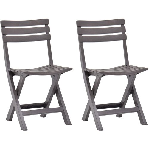 VidaXL Zložljivi vrtni stoli 2 kosa plastika mocha barve, (20661064) Slike