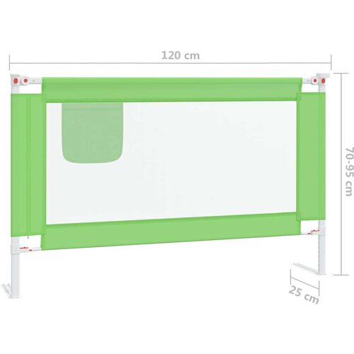 VidaXL sigurnosna ograda za dječji krevet zelena 120 x 25 cm tkanina Slike
