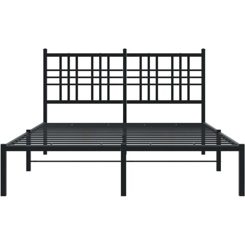VidaXL metalni okvir za krevet s uzglavljem crni 140x190 cm Slike