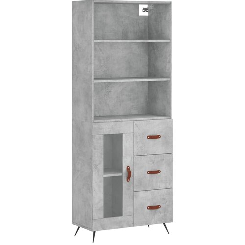 Maison Chic Visoka Komoda - Predalnik betonsko siva 69,5x34x180 cm inženirski les, (21719687) Slike