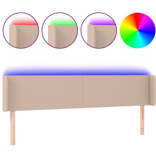 Maison Chic led posteljno vzglavje - vzglavna omarica - nočna omarica kapučino 163x16x78/88 cm umetno usnje, (21711586) Slike