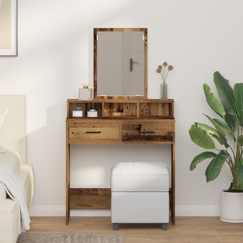 vidaXL Stari les Les 79 x 41 x 140 cm Toaletna miza Pravokotna Cene
