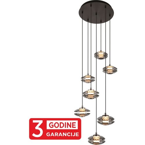 Mitea Lighting visilica siva ecliptica MAP9451-7 7x5W 3000K + smoky led 3Y Cene