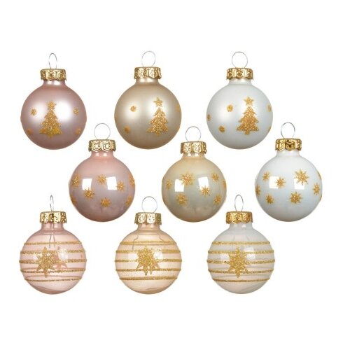 DEKOR DOM dekoracija - hanging bauble set mix 9pcs 3cm 010555 - assorted - kmg ( 045588 ) Cene