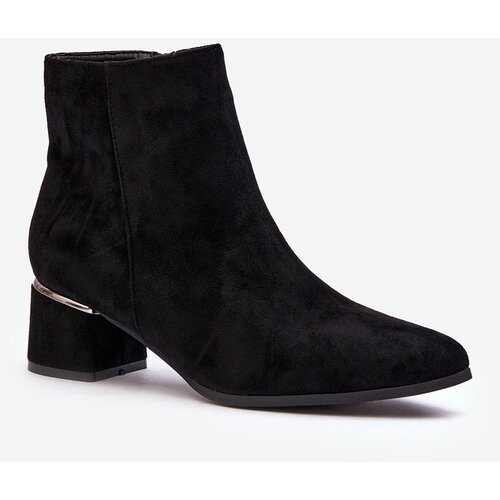 Kesi Women's suede boots with high heels black Mebassa Slike