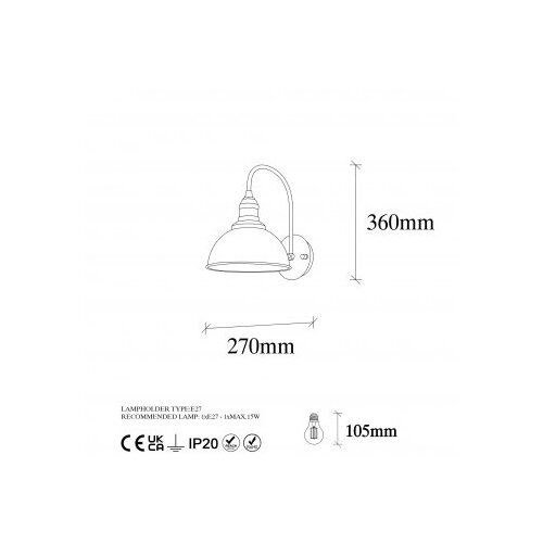 Opviq Stenska svetilka v bronasti barvi &amp;oslash; 21 cm Varzan &amp;ndash; Slike