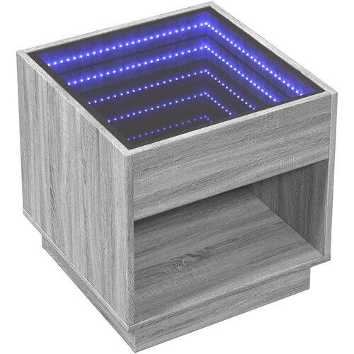  Stolić s beskonačnim LED svjetlima boja hrasta 50x50x50 cm Slike