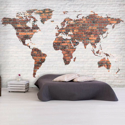  tapeta - World Map: Brick Wall 250x175