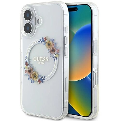 Guess OVITEK IML FLOWERS VENČEK ZA MAGSAFE ZA IPHONE 16 PLUS PROZOREN, (21899171) Cene