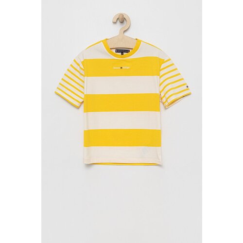 Tommy Hilfiger Otro&amp;scaron;ka kratka majica rumena barva Slike