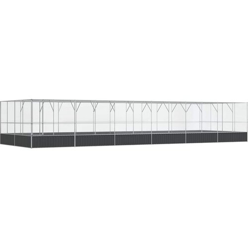  Kavez za ptice s produžetkom srebrni 1246x414x212 cm čelični Slike