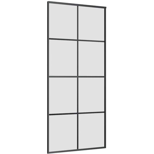  Klizna vrata s priborom crna 90 x 205 cm od ESG stakla Slike