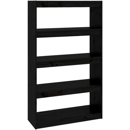 VidaXL Ormarić za knjige / sobna pregrada crni 80x30x135,5 cm borovina Slike