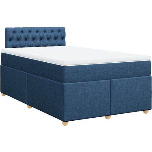 vidaXL Box spring postelja z vzmetnico modra 120x190 cm blago, (21307216) Cene