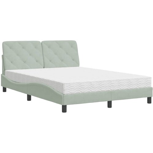  Krevet s madracem svjetlosivi 140x200 cm bar&amp;scaron;unasti Slike