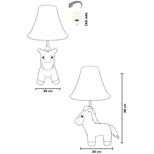 Happy Lamps LED dečija stona lampa ELVIS LED/5,4W/230V konj Slike