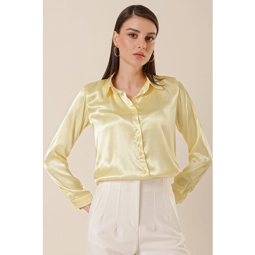 By Saygı Lightly Flowy Satin Shirt Slike