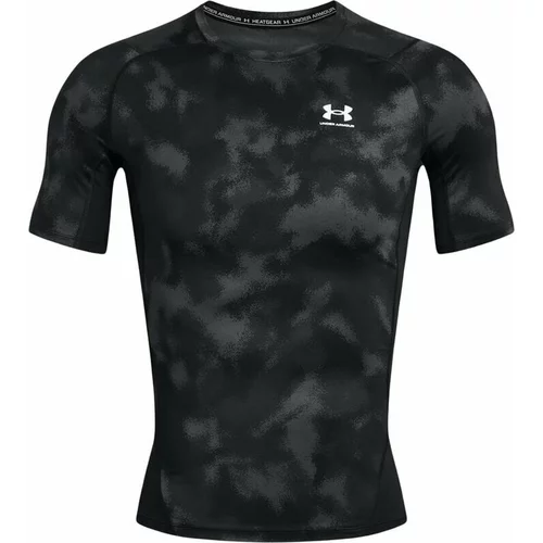 Under Armour UA HG Armour Printed Short Sleeve Black/White S Majica za fitnes