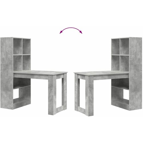  Stol Betonski sivi 122 x 67 x 145 cm Konstruirano drvo Slike