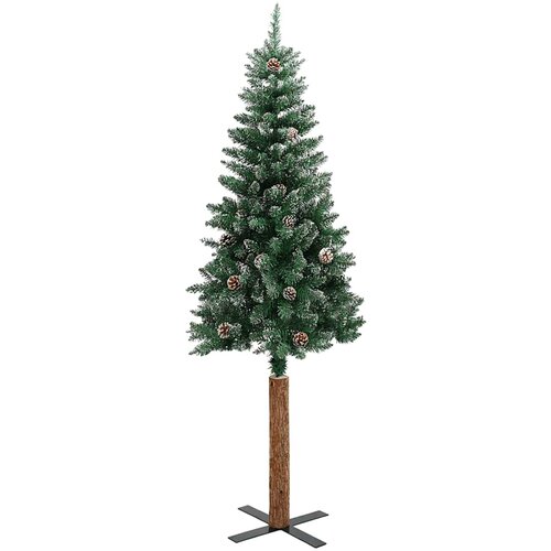  Tanko božićno drvce s pravim drvom i snijegom zeleno 180 cm Slike