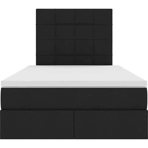 VidaXL Krevet S LED lampica s uzglavljem Crna 120 x 200 cm tkanina Slike