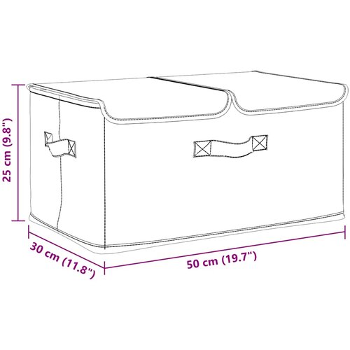 Kutija za pohranu od tkanine 50 x 30 x 25 cm krem Slike