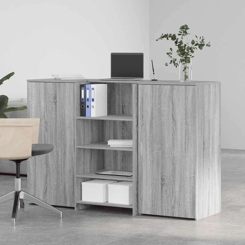  Sprejemna miza siva sonoma 155x50x103,5 cm inženirski les Slike