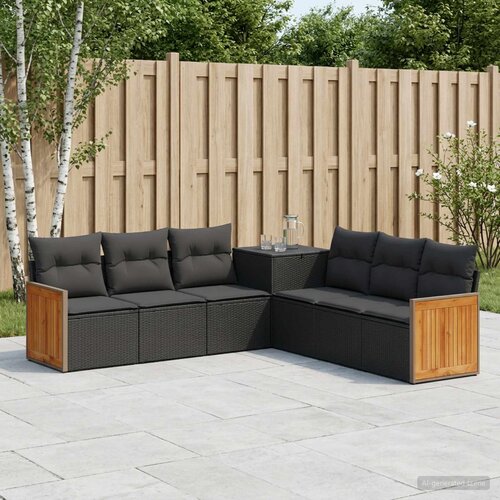  Set sofe 7 kom. Crna 118 x 62 x 69 cm Poli Rattan i čelik Cijene