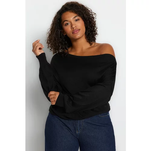 Trendyol Curve Plus Size Sweater - Black - Regular fit