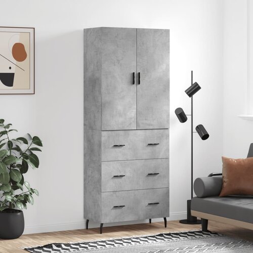 vidaXL Visoka komoda siva betona 69 5x34x180 cm od konstruiranog drva Cijene