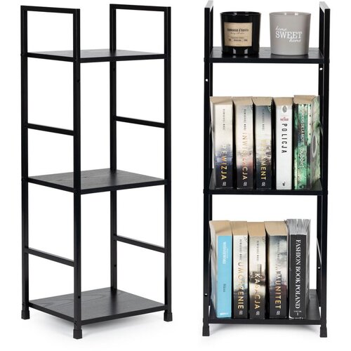 Modern Home LOFT polica za knjige, 3 razine, crna Slike