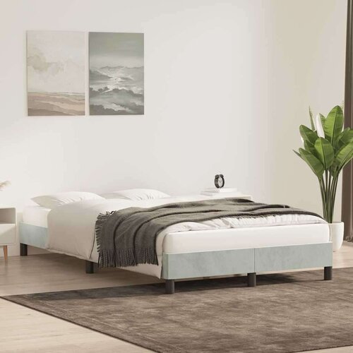 VidaXL Okvir kreveta bez madraca svijetlo sivi 120x220 cm bar&amp;scaron;un Slike