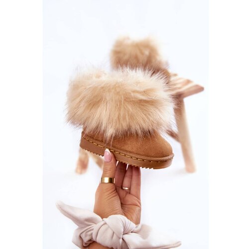 Kesi Children's Snow Boots With Eco Fur Light brown Ariana Cene