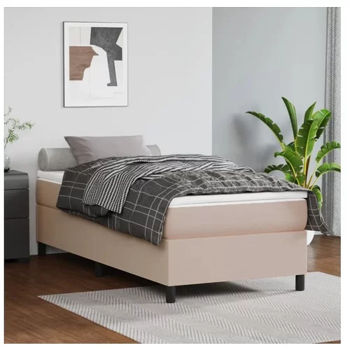  Box spring posteljni okvir Kapučino 90x190 cm umetno usnje
