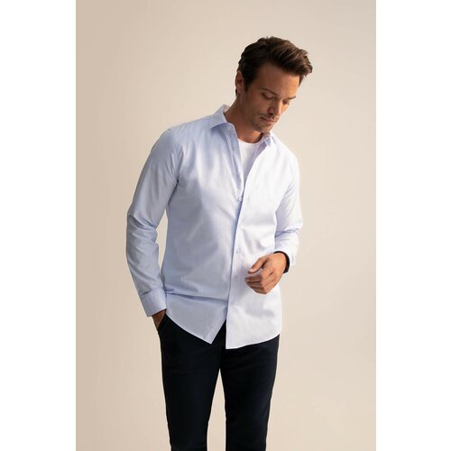 Defacto modern fit italian collar cotton long sleeve classic shirt Slike