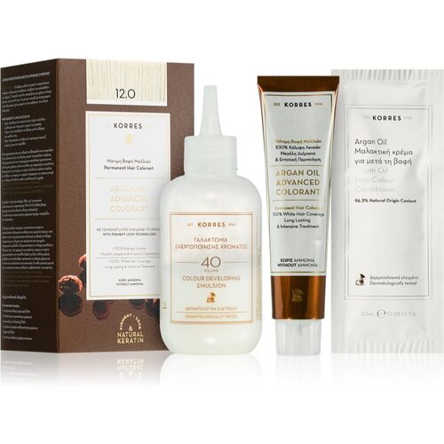 Korres Argan Oil trajna boja za kosu s arganovim uljem nijansa 12.0 Special Blonde 50 ml Slike